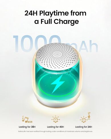 Glocusent Nano-Glow Portable Sound Machine, 35 Soothing Sounds & Night Light for Kids Adults, White Noise Sound Machine with Bluetooth, Timer, Memory, Ideal Travel Companion & Nursery Must-Have in Kuwait