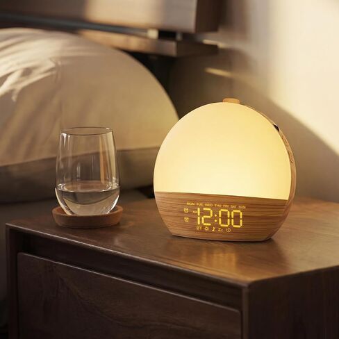 Sunrise Alarm Clock with Sound Machine for Bedroom, Wake Up Light Sunrise Alarm Clock for Bedroom Baby with Bluetooth, 30 White Noise Sounds, Dual Alarms,17 Lighting, 20 Brightness Levels in Saudi Arabia