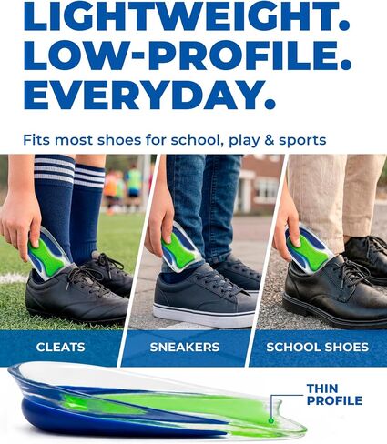 BloomLab Kids Gel Heel Cups, Shock-Absorbing Non-Slip Heel Cushions for Cleats, Sneakers & School Shoes, Low-Profile Gel Heel Inserts, 1 Pair (2 Heel Cups) in Saudi Arabia