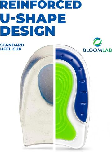 BloomLab Kids Gel Heel Cups, Shock-Absorbing Non-Slip Heel Cushions for Cleats, Sneakers & School Shoes, Low-Profile Gel Heel Inserts, 1 Pair (2 Heel Cups) in Saudi Arabia