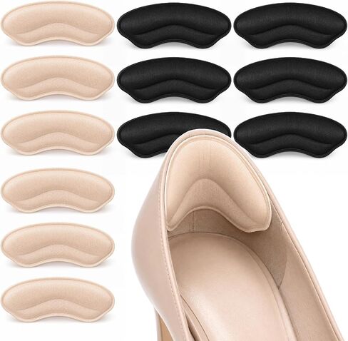 12 Pcs Heel Grips for Loose Shoes & Shoes Too Big, Shoe Inserts for Women Men, Soft Foam Heel Pads, Anti Slip Back of Shoe Cushions to Prevent Heel Slip, Blisters & Pain Relief in Kuwait