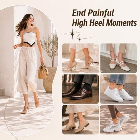 12 Pcs Heel Grips for Loose Shoes & Shoes Too Big, Shoe Inserts for Women Men, Soft Foam Heel Pads, Anti Slip Back of Shoe Cushions to Prevent Heel Slip, Blisters & Pain Relief in Kuwait