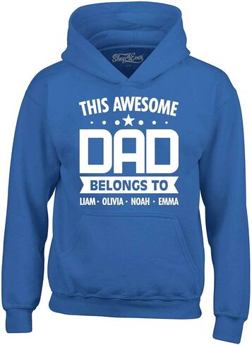 shop4ever Personalized This Awesome Dad Belongs To Custom Kids Names Hoodie – Father’s Day Sweatshirt Gift for Daddy Pullover in Kuwait