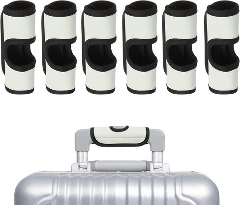 uxcell 6 Pcs Luggage Handle Wrap, Hollow Neoprene Handbag Grip Cover Protector Luggage Identifiers Suitcase Handle Wraps for Luggage Suitcase Travel Bags, Black in Saudi Arabia