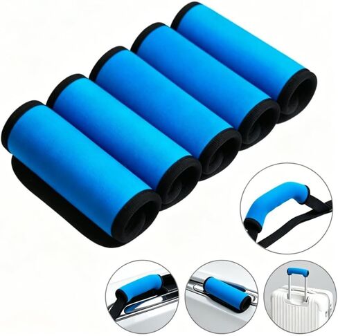 5 PCS Soft Neoprene Luggage Handle Grip Covers, Elastic Anti-Slip Luggage Suitcase Hand Grip Protector in Kuwait