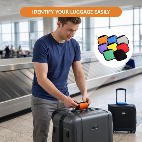 Suitcase Handle Wraps, Luggage Handle Wraps for Suitcase, 8-Pack Multi-Color Set with Comfortable Grip Design, Durable Material for Travel Protection and Easy Identification in Kuwait
