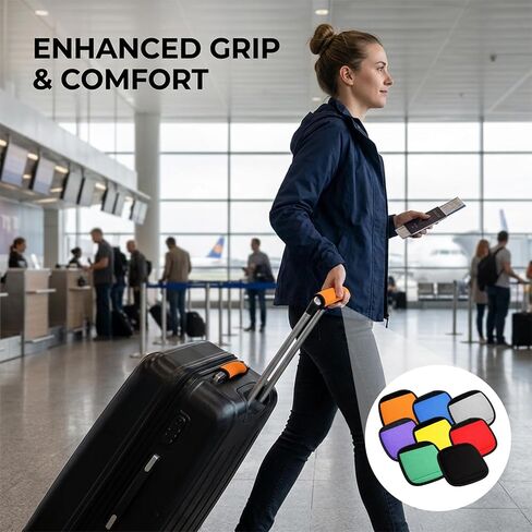 Suitcase Handle Wraps, Luggage Handle Wraps for Suitcase, 8-Pack Multi-Color Set with Comfortable Grip Design, Durable Material for Travel Protection and Easy Identification in Kuwait