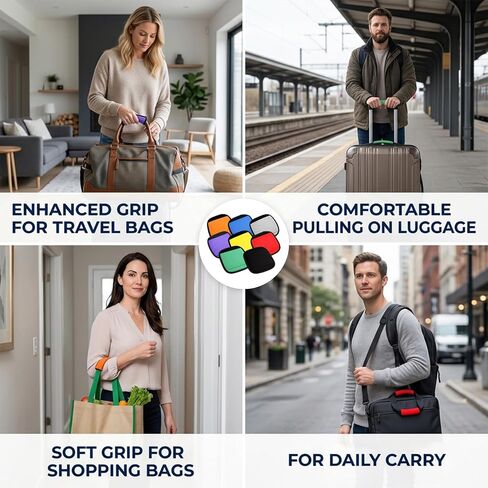 Suitcase Handle Wraps, Luggage Handle Wraps for Suitcase, 8-Pack Multi-Color Set with Comfortable Grip Design, Durable Material for Travel Protection and Easy Identification in Kuwait