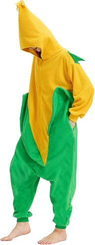 Adult Food Costume - Corn Popcorn Candy Corn Halloween Onesie Pajamas Cosplay One-Piece Jumpsuit for Women Men in Saudi Arabia