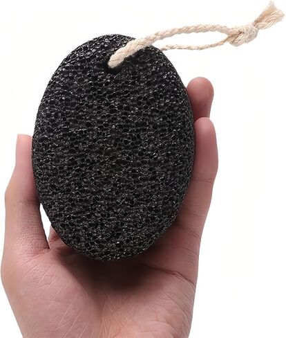 Natural Lava Pumice Stone 2-Pack, Black & White Volcanic Foot Scrubber - Professional Callus Remover for Dead Skin & Hard Skin on Feet and Heels, Pedicure Exfoliator Tool in Kuwait