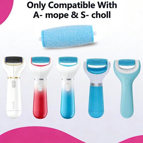 12-Pack Replacement Rollers, Compatible with Amope Pro Electronic Foot File, 6 Extra Coarse + 6 Regular Coarse Refills in Saudi Arabia