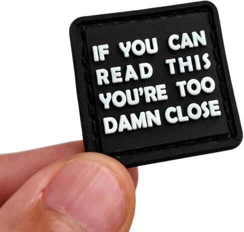 Funny Ranger Eye Patch 1×1 inch - If You Can Read This You’re Too Close – Arid Tan PVC Morale Patch for Tactical Gear, Hats & Backpacks – Hook Backing (Loop Side not Included) in Kuwait