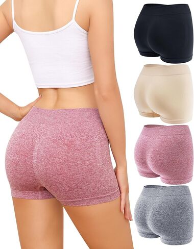 LEVAO High-waisted Seamless Boyshorts, Stretchy Boxer Briefs, No Show Underwear Lifting Design, Hip Hugging Panties in Kuwait