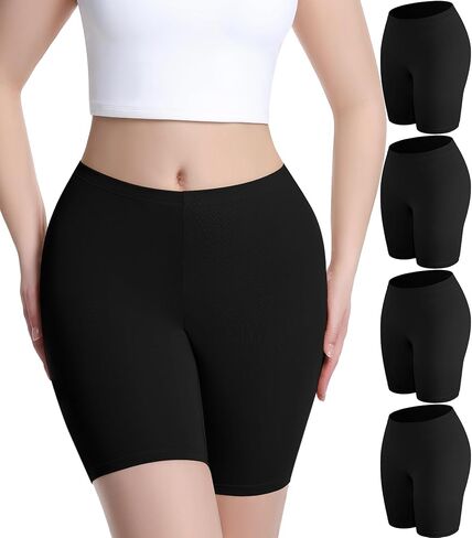 sellto 4 Pack Boy Shorts Underwear for Women，Cotton Boxers Anti Chafing Shorts for Under dresses in Saudi Arabia