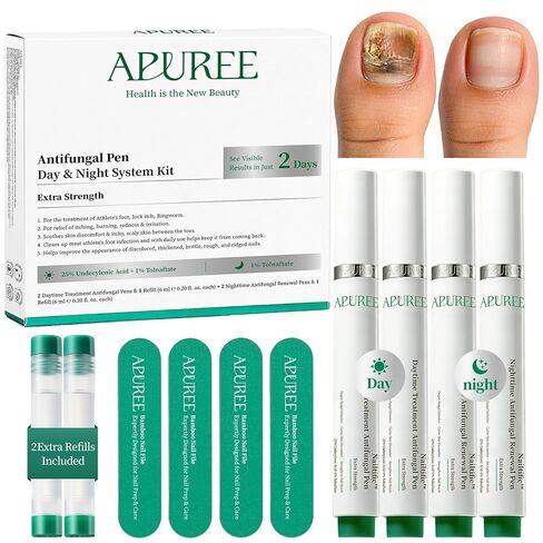 APUREE Fungal Nail Patches Extra Strength: FSA-HSA True 1% Tolnaftate | 8H Overnight Toenail Treatment |Repair For Discolored Yellow Brittle Damage Nails| Restores Healthy Appearance| 64 Patch in Kuwait