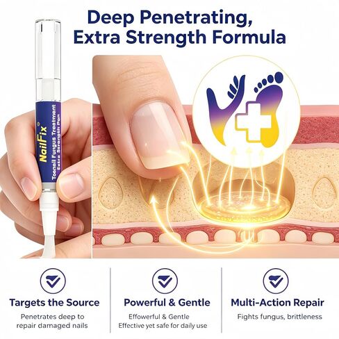 Toenail Fungus Treatment Extra Strength - AntiFung Pen - with 25% Undecylenic Acid - for Ingrown toenail treatment, Repairs Yellow Thick Brittle Toe and foot fungus treatment extra strength, 3Pcs in Kuwait