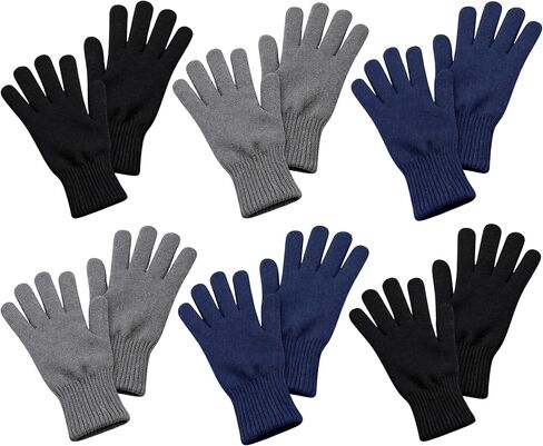 6 Pairs Winter Gloves for Men Women Unisex Plush Thermal Cold Weather Magic Glove in Kuwait