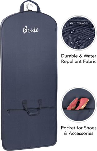 WallyBags 60" Premium Tri-Fold Garment Bag, White BRIDE Embroidery in Saudi Arabia