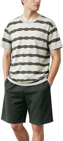 Men's Short Sleeve Pajama Set Summer Breathable Soft Sleepwear Loungewear Cozy PJs in Saudi Arabia