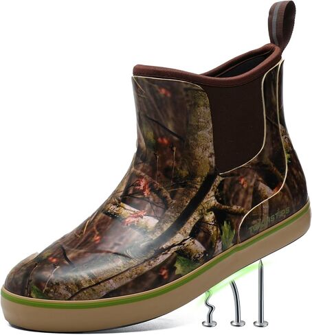 Men's Deck Boots Puncture Proof Waterproof Rain Boots Non-Slip Neoprene Rubber Water Shoes for Farming Fishing Boating Gardening Sailing Daily in Saudi Arabia