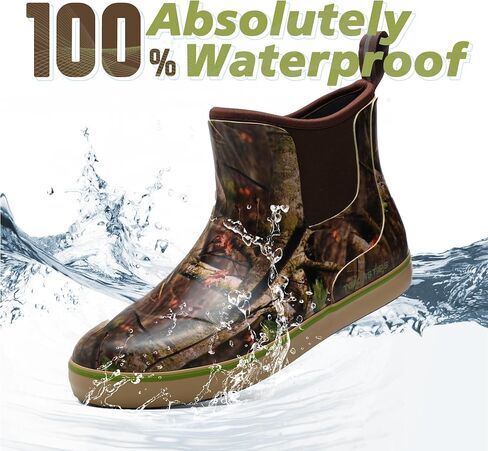 Men's Deck Boots Puncture Proof Waterproof Rain Boots Non-Slip Neoprene Rubber Water Shoes for Farming Fishing Boating Gardening Sailing Daily in Saudi Arabia