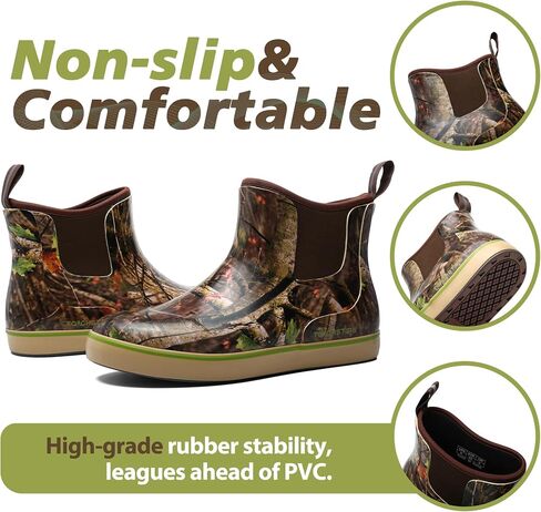 Men's Deck Boots Puncture Proof Waterproof Rain Boots Non-Slip Neoprene Rubber Water Shoes for Farming Fishing Boating Gardening Sailing Daily in Saudi Arabia