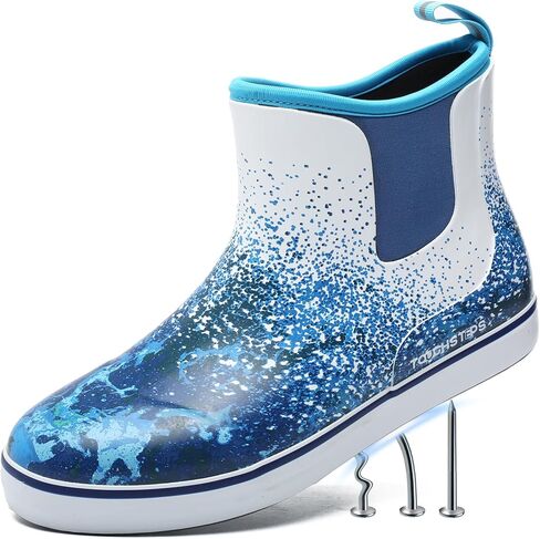 Men's Deck Boots Puncture Proof Waterproof Rain Boots Non-Slip Neoprene Rubber Water Shoes for Farming Fishing Boating Gardening Sailing Daily in Saudi Arabia