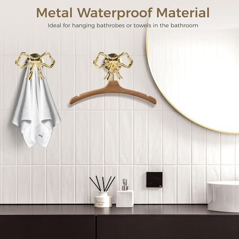 Elegant Gold Bow Curtain Holdbacks - 2 Pcs Wall-Mounted Tiebacks for Modern Home Décor | Ideal for Living Room, Bedroom & Office | Stylish Metal Curtain Holders with Screws Included in Saudi Arabia