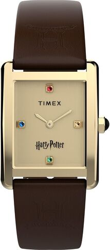 Timex Women's Harry Potter x Hailey Hogwarts 24mm Watch - Brown Two- Piece Quick Release Champagne Dial Gold-Tone Case in Kuwait