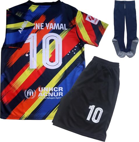 ORGBRAIN #10 Lamine Mix Kids Football Soccer Jersey/Shorts/Socks Kit Youth Sizes in Kuwait