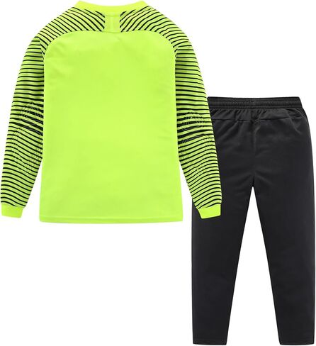 Hiheart Boys Padded Goalie Soccer Jersey and Pants Long Sleeve Goalkeeper Uniform Kit for Kids and Youth in Saudi Arabia