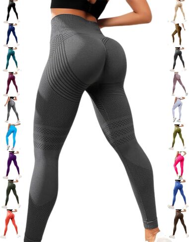 Vitaliaina Leggings 3D Compression Leggings for Women, Butt Lifting Seamless Workout Leggings, Breathable Stretch Activewear in Kuwait