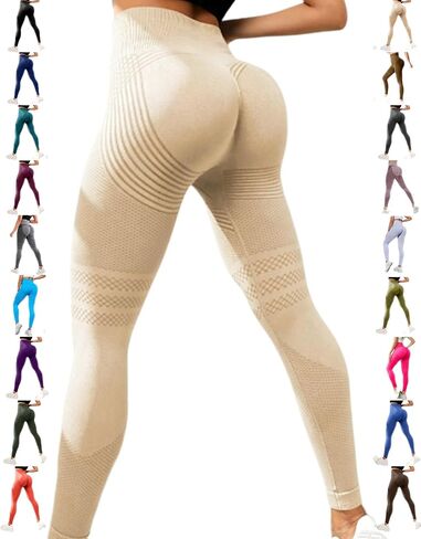 Vitaliaina Leggings 3D Compression Leggings for Women, Butt Lifting Seamless Workout Leggings, Breathable Stretch Activewear in Kuwait