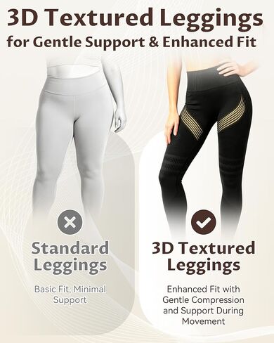 Leggings, 3D Compression Leggings for Women, High Waisted and Hip Lifting Yoga Elastic Quick Drying Pants in Kuwait