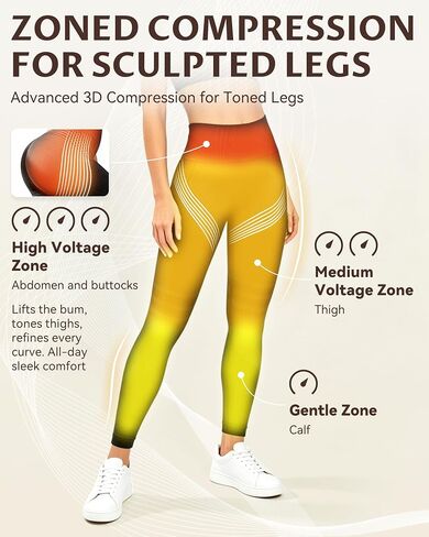 Leggings, 3D Compression Leggings for Women, High Waisted and Hip Lifting Yoga Elastic Quick Drying Pants in Kuwait