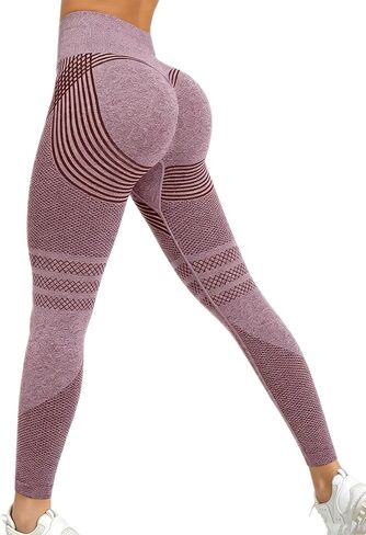 Leggings, 3D Compression Leggings for Women, High Waisted and Hip Lifting Yoga Elastic Quick Drying Pants in Kuwait