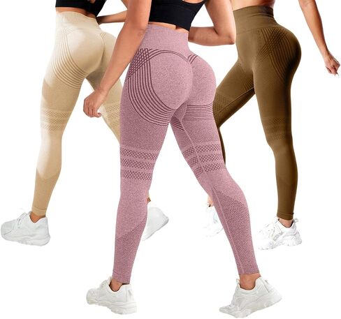 3 PCS POWERCELLS 3D Metabolic Booster Leggings, Compression for Women, High Waist 3D Anti Cellulite Yoga Leggings in Kuwait
