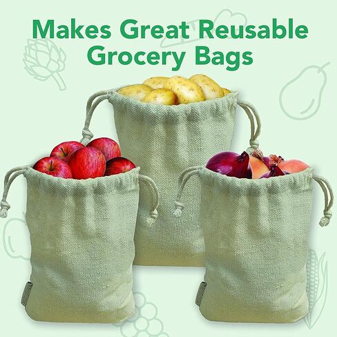 3 Pcs Cotton Breathable Dust-Proof Drawstring Storage Pouch Multi-Functional Bags,12x15 Inch Heavy Duty Reusable Canvas Cotton Muslin Bags,Perfect for Organizing,12 x 15 inch in Saudi Arabia
