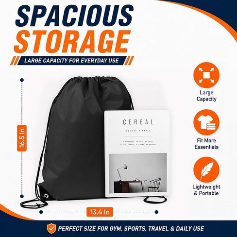 50 Pack Drawstring Backpacks Bulk – Durable Nylon String Bags for Gym, Sports & Travel – Large Cinch Sack Backpack for Men, Women & DIY Custom – 10 Assorted Colors (13.4 x 16.5 Inch) in Saudi Arabia