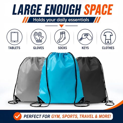 50 Pack Drawstring Backpacks Bulk – Durable Nylon String Bags for Gym, Sports & Travel – Large Cinch Sack Backpack for Men, Women & DIY Custom – 10 Assorted Colors (13.4 x 16.5 Inch) in Saudi Arabia