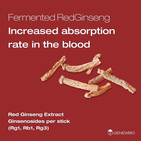 CK3000+ 6 Year Old Panax Red Ginseng Extract 100% 3000mg per Stick, High Ginsenoside (30mg), No Sugar, No Additives, Fermented Korean Red Ginseng, Energy & Immune Support, 30 Sticks in Kuwait