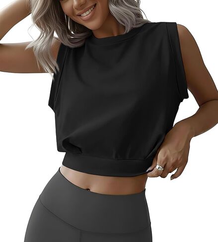 JINKESI Women Workout Crop Tank Tops Sleeveless Athletic Yoga Tops Running Gym Crop Workout Tank Tops in Saudi Arabia