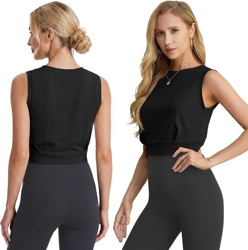 JINKESI Women Workout Crop Tank Tops Sleeveless Athletic Yoga Tops Running Gym Crop Workout Tank Tops in Saudi Arabia