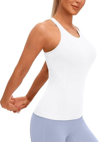 MathCat Seamless Workout Tank Top for Women with Built-in Bra, Padded Racerback Athletic Top, Breathable Stretchy Yoga Tops in Kuwait