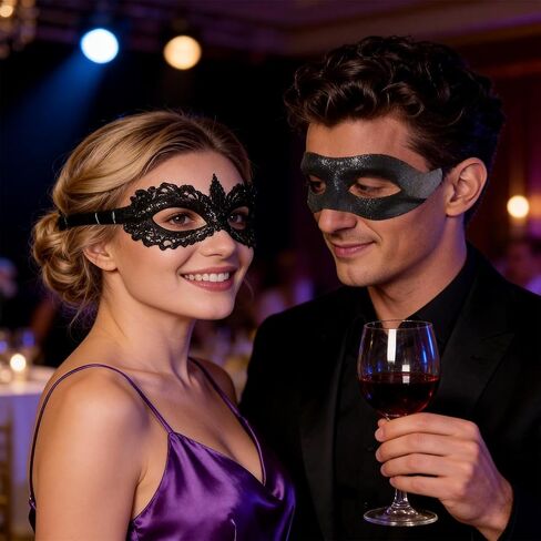 3pcs Masquerade Mask for Couples, Elegant Venetian Style Face Masks for Women and Men, Lightweight Breathable Design,masquerade mask for women Perfect for Masquerade Parties, Proms, and Costume Events in Saudi Arabia