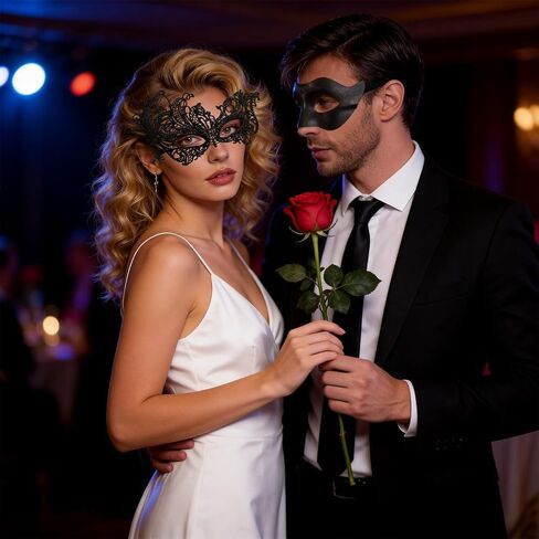 3pcs Masquerade Mask for Couples, Elegant Venetian Style Face Masks for Women and Men, Lightweight Breathable Design,masquerade mask for women Perfect for Masquerade Parties, Proms, and Costume Events in Saudi Arabia