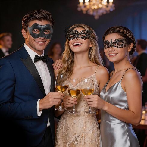 3pcs Masquerade Mask for Couples, Elegant Venetian Style Face Masks for Women and Men, Lightweight Breathable Design,masquerade mask for women Perfect for Masquerade Parties, Proms, and Costume Events in Saudi Arabia