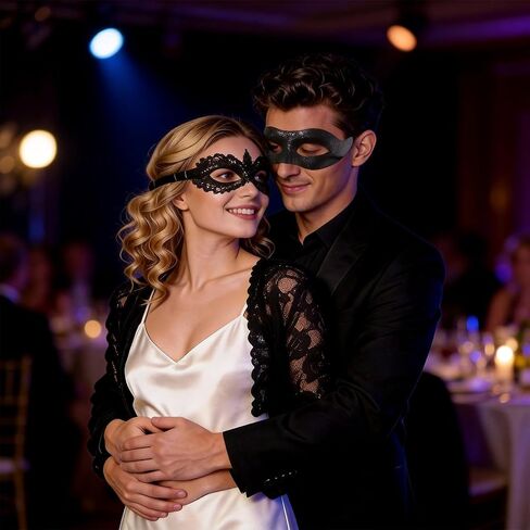 3pcs Masquerade Mask for Couples, Elegant Venetian Style Face Masks for Women and Men, Lightweight Breathable Design,masquerade mask for women Perfect for Masquerade Parties, Proms, and Costume Events in Saudi Arabia