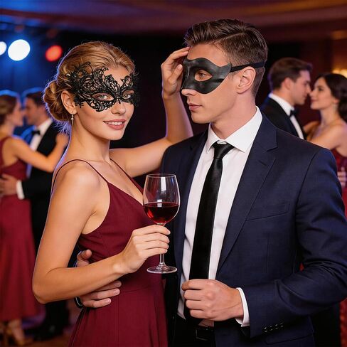 3pcs Masquerade Mask for Couples, Elegant Venetian Style Face Masks for Women and Men, Lightweight Breathable Design,masquerade mask for women Perfect for Masquerade Parties, Proms, and Costume Events in Saudi Arabia