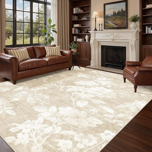 Soalmost Washable Runner Rug 2x8 – Hallway Oriental Floral Runner Rug with Non-Slip Soft Low Pile Neutral Thin Carpet Runner for Kitchen, Bathroom, Laundry Room, Bedroom, Entryway (2'x8',Beige) in Saudi Arabia